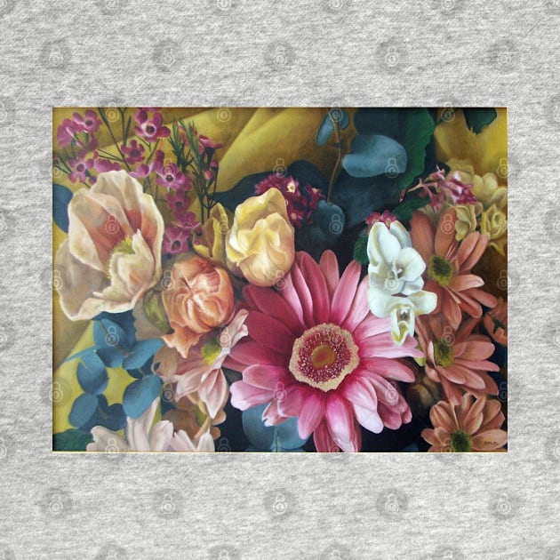 Flowers - big print - original work - oil on canvas by Avril Thomas by AvrilThomasart